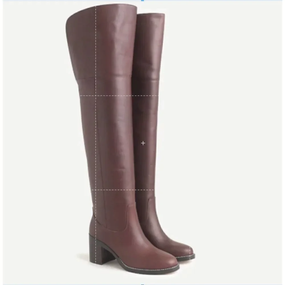 J.CREW Leather Over-the-Knee Burgundy Boots Size 6.5